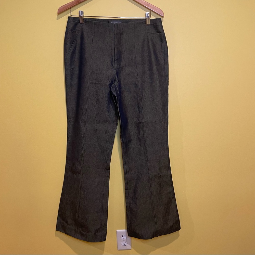 Banana Republic Dark Blue Metallic Contrast Denim Wide Leg Pants‎ Size 10
